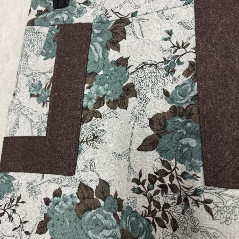 Anthropologie Tabitha Womens Medium Teal Floral Gray Wool Blend Mini Skirt - Picture 2 of 15